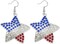 4E's Novelty 4th of July Earrings for Women Patriotic Red White and Blue Crystal Dangle Drop, Zinc Alloy Star Earrings